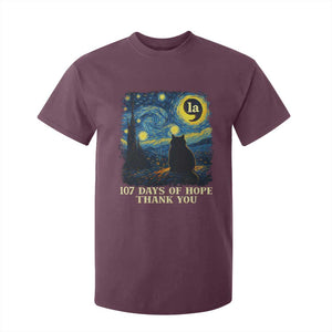 107 Days of Hope Thank You Kamala T Shirt For Kid Cat Starry Night Van Gogh Comma La Harris TS10 Maroon Print Your Wear