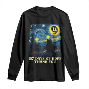 107 Days of Hope Thank You Kamala Long Sleeve Shirt Cat Starry Night Van Gogh Comma La Harris TS10 Black Print Your Wear