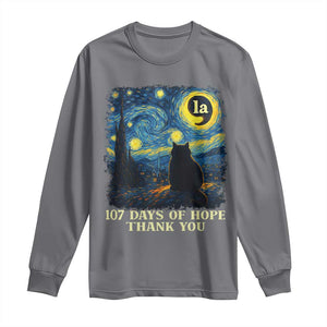107 Days of Hope Thank You Kamala Long Sleeve Shirt Cat Starry Night Van Gogh Comma La Harris TS10 Charcoal Print Your Wear