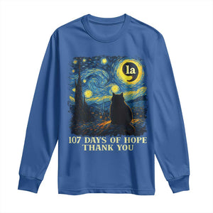 107 Days of Hope Thank You Kamala Long Sleeve Shirt Cat Starry Night Van Gogh Comma La Harris TS10 Royal Blue Print Your Wear