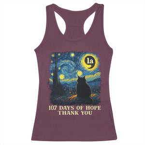 107 Days of Hope Thank You Kamala Racerback Tank Top Cat Starry Night Van Gogh Comma La Harris TS10 Maroon Print Your Wear