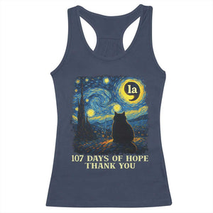 107 Days of Hope Thank You Kamala Racerback Tank Top Cat Starry Night Van Gogh Comma La Harris TS10 Navy Print Your Wear