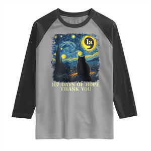 107 Days of Hope Thank You Kamala Raglan Shirt Cat Starry Night Van Gogh Comma La Harris TS10 Sport Gray Black Print Your Wear