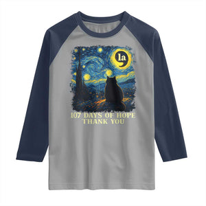 107 Days of Hope Thank You Kamala Raglan Shirt Cat Starry Night Van Gogh Comma La Harris TS10 Sport Gray Navy Print Your Wear