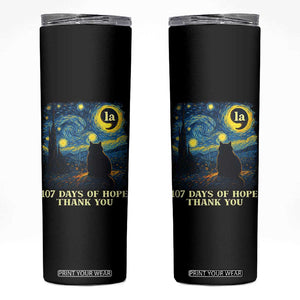 107 Days of Hope Thank You Kamala Skinny Tumbler Cat Starry Night Van Gogh Comma La Harris TS10 Black Print Your Wear
