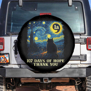 107 Days of Hope Thank You Kamala Spare Tire Cover Cat Starry Night Van Gogh Comma La Harris TS10 No hole Black Print Your Wear