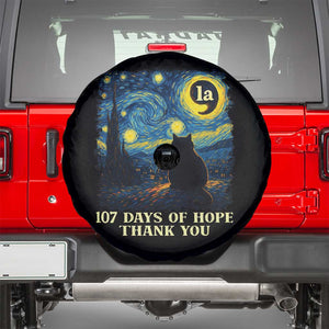 107 Days of Hope Thank You Kamala Spare Tire Cover Cat Starry Night Van Gogh Comma La Harris TS10 Black Print Your Wear