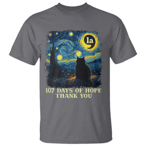 107 Days of Hope Thank You Kamala T Shirt Cat Starry Night Van Gogh Comma La Harris TS10 Charcoal Print Your Wear