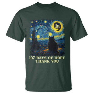 107 Days of Hope Thank You Kamala T Shirt Cat Starry Night Van Gogh Comma La Harris TS10 Dark Forest Green Print Your Wear
