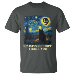 107 Days of Hope Thank You Kamala T Shirt Cat Starry Night Van Gogh Comma La Harris TS10 Dark Heather Print Your Wear