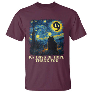107 Days of Hope Thank You Kamala T Shirt Cat Starry Night Van Gogh Comma La Harris TS10 Maroon Print Your Wear