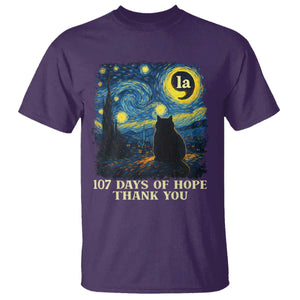 107 Days of Hope Thank You Kamala T Shirt Cat Starry Night Van Gogh Comma La Harris TS10 Purple Print Your Wear