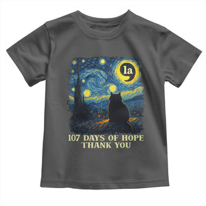 107 Days of Hope Thank You Kamala Toddler T Shirt Cat Starry Night Van Gogh Comma La Harris TS10 Dark Heather Print Your Wear