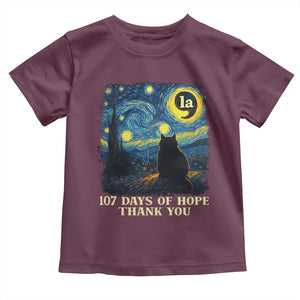 107 Days of Hope Thank You Kamala Toddler T Shirt Cat Starry Night Van Gogh Comma La Harris TS10 Maroon Print Your Wear