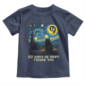 107 Days of Hope Thank You Kamala Toddler T Shirt Cat Starry Night Van Gogh Comma La Harris TS10 Navy Print Your Wear