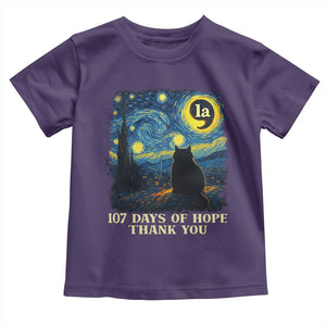 107 Days of Hope Thank You Kamala Toddler T Shirt Cat Starry Night Van Gogh Comma La Harris TS10 Purple Print Your Wear