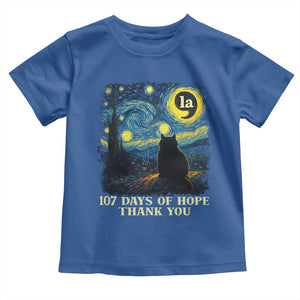 107 Days of Hope Thank You Kamala Toddler T Shirt Cat Starry Night Van Gogh Comma La Harris TS10 Royal Blue Print Your Wear