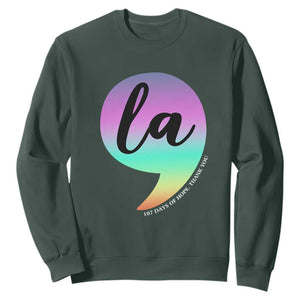 107 Days of Hope Thank You Kamala Sweatshirt Comma La Kamala Harris TS10 Dark Forest Green Print Your Wear