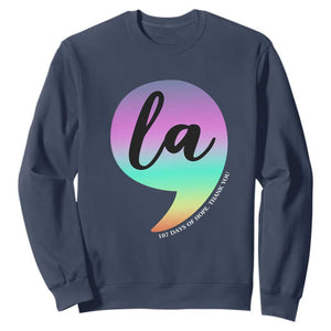 107 Days of Hope Thank You Kamala Sweatshirt Comma La Kamala Harris TS10 Navy Print Your Wear