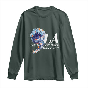 107 Days of Hope Thank You Kamala Long Sleeve Shirt The Great Wave Kanagawa Japanese Cat TS10 Dark Forest Green Print Your Wear
