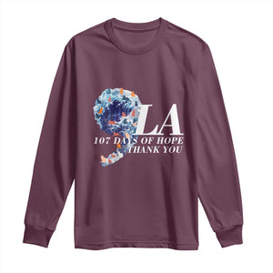107 Days of Hope Thank You Kamala Long Sleeve Shirt The Great Wave Kanagawa Japanese Cat TS10 Maroon Print Your Wear