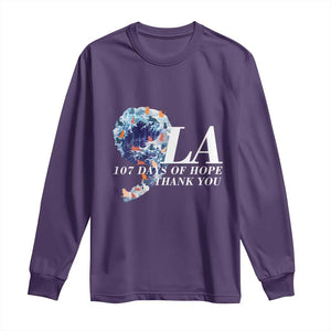 107 Days of Hope Thank You Kamala Long Sleeve Shirt The Great Wave Kanagawa Japanese Cat TS10 Purple Print Your Wear