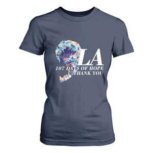 107 Days of Hope Thank You Kamala T Shirt For Women The Great Wave Kanagawa Japanese Cat TS10 Navy Print Your Wear