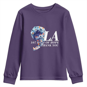 107 Days of Hope Thank You Kamala Youth Sweatshirt The Great Wave Kanagawa Japanese Cat TS10 Purple Print Your Wear
