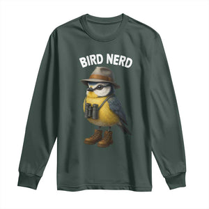 Bird Nerd Long Sleeve Shirt Funny Birding Bird Lover Watcher Twitcher TS10 Dark Forest Green Print Your Wear