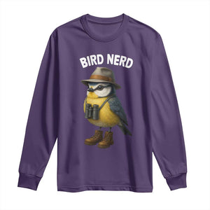 Bird Nerd Long Sleeve Shirt Funny Birding Bird Lover Watcher Twitcher TS10 Purple Print Your Wear