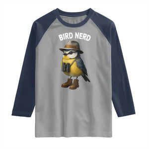 Bird Nerd Raglan Shirt Funny Birding Bird Lover Watcher Twitcher TS10 Sport Gray Navy Print Your Wear