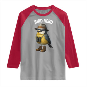Bird Nerd Raglan Shirt Funny Birding Bird Lover Watcher Twitcher TS10 Sport Gray Red Print Your Wear