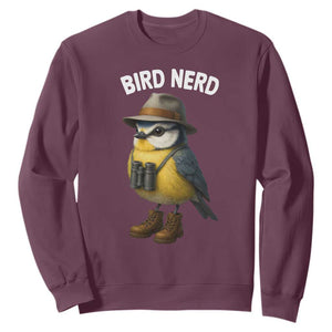 Bird Nerd Sweatshirt Funny Birding Bird Lover Watcher Twitcher TS10 Maroon Print Your Wear