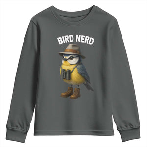 Bird Nerd Youth Sweatshirt Funny Birding Bird Lover Watcher Twitcher TS10 Dark Heather Print Your Wear