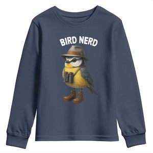 Bird Nerd Youth Sweatshirt Funny Birding Bird Lover Watcher Twitcher TS10 Navy Print Your Wear