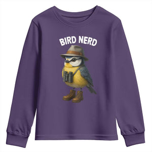 Bird Nerd Youth Sweatshirt Funny Birding Bird Lover Watcher Twitcher TS10 Purple Print Your Wear