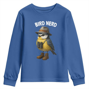 Bird Nerd Youth Sweatshirt Funny Birding Bird Lover Watcher Twitcher TS10 Royal Blue Print Your Wear