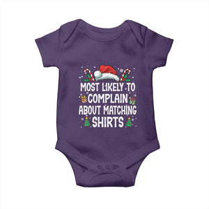 Family Matching Christmas Baby Onesie Funny Most Likely To Complain About Matching Shirts TS10 Purple Print Your Wear