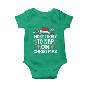 Family Matching Christmas Baby Onesie Most Likely To Nap On Xmas TS10 Irish Green Print Your Wear