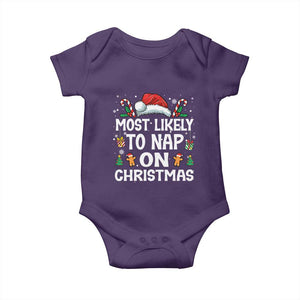 Family Matching Christmas Baby Onesie Most Likely To Nap On Xmas TS10 Purple Print Your Wear
