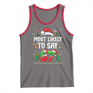 67 Christmas Tank Top Most Likely To 6 7 Meme Gen Alpha Slang TS10 Deep Heather Red Print Your Wear