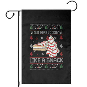 Debbies Christmas Tree Cake Garden Flag Out Here Lookin Like A Snack TS10 Black Print Your Wear