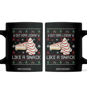 Debbies Christmas Tree Cake Coffee Mug Out Here Lookin Like A Snack TS10 Black Print Your Wear