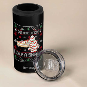 Debbies Christmas Tree Cake 4 in 1 Can Cooler Tumbler Out Here Lookin Like A Snack TS10 Print Your Wear