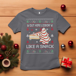 Debbies Christmas Tree Cake T Shirt Out Here Lookin Like A Snack TS10 Charcoal Print Your Wear
