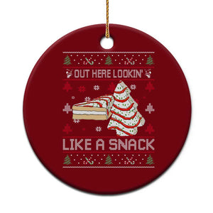 Debbies Christmas Tree Cake Ceramic Ornament Out Here Lookin Like A Snack TS10 1pc Red Print Your Wear