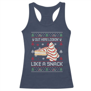 Debbies Christmas Tree Cake Racerback Tank Top Out Here Lookin Like A Snack TS10 Navy Print Your Wear