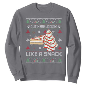 Debbies Christmas Tree Cake Sweatshirt Out Here Lookin Like A Snack TS10 Charcoal Print Your Wear