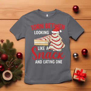 Torn Between Looking Like A Snack Or Eating One Christmas T Shirt Debbies Tree Cake TS10 Charcoal Print Your Wear