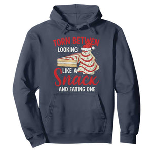 Torn Between Looking Like A Snack Or Eating One Christmas Hoodie Debbies Tree Cake TS10 Navy Print Your Wear